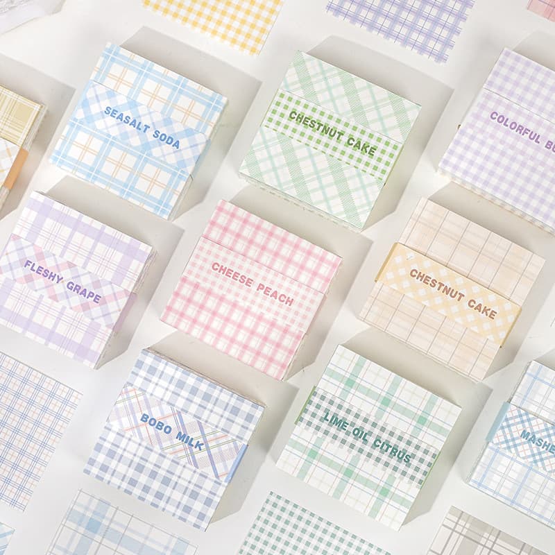 200 folhas treliça nota papel cor xadrez ins estilo não-pegajoso série de sal manual decoração Material de fundo papel B