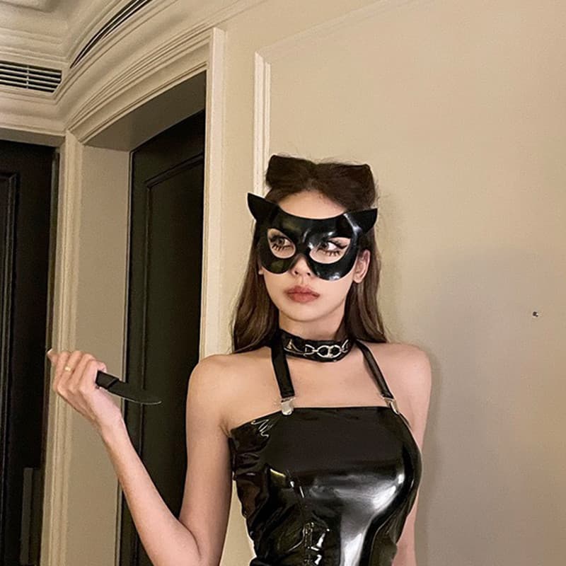 Novo Design de nicho forma côncava gato menina máscara Halloween quente menina foto Masquerade festa venda feminino
