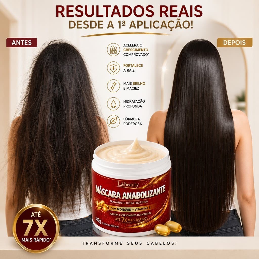 Máscara Anabolizante Capilar L&Beauty 300g | Monovin e Vitamina E