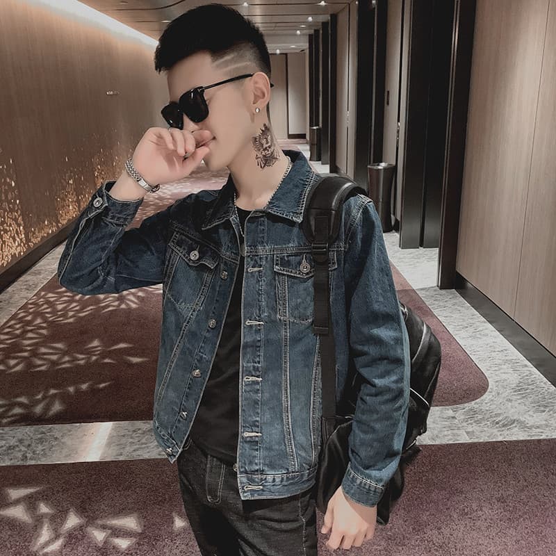 2020 outono bonito jaqueta jeans na moda magro-ajuste cara jaqueta tamanho pequeno xs tamanho curto cara masculino juven