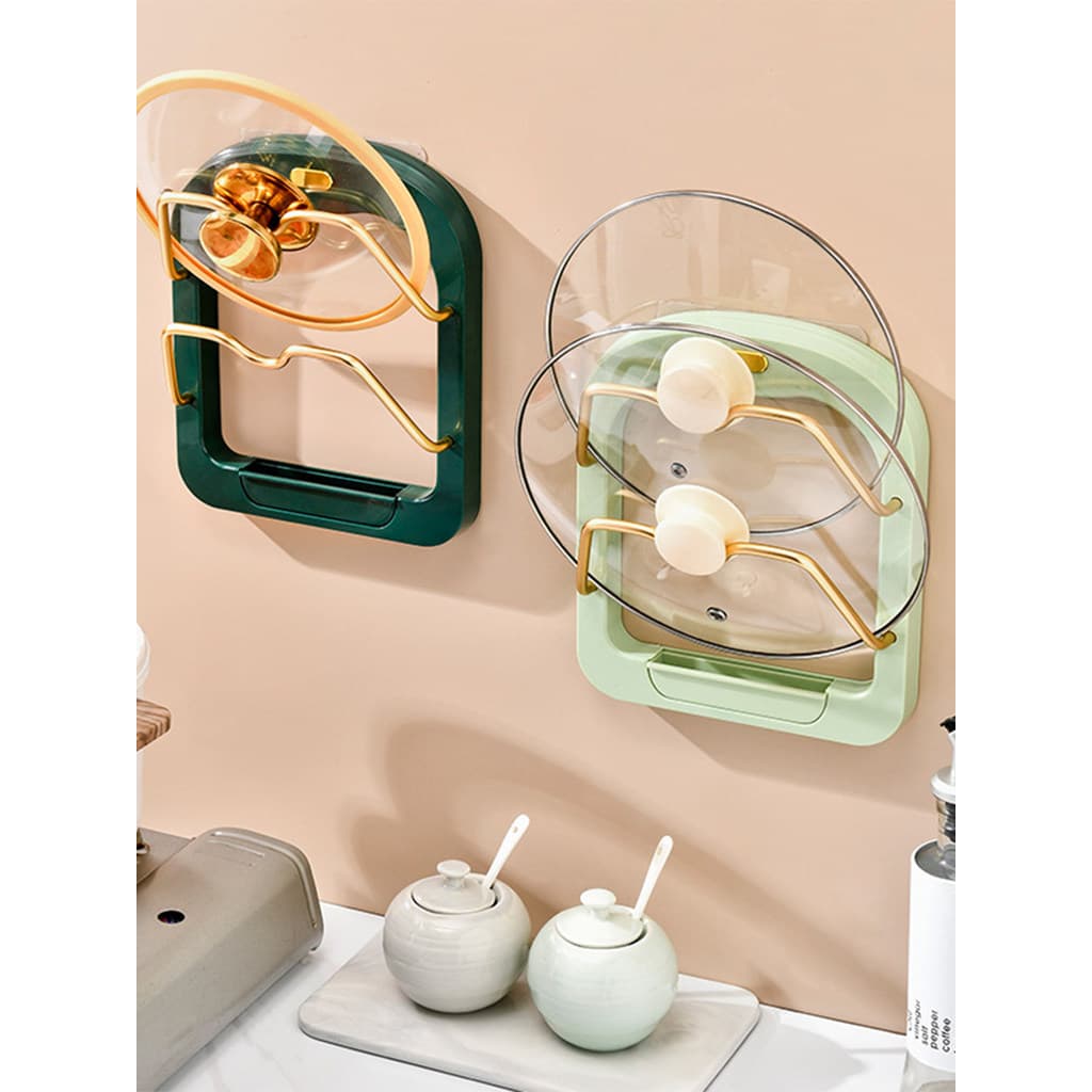 Cozinha pote tampa rack luz luxo fixado na parede Multi-camada placa de corte armazenamento dreno rack perfuração-livre