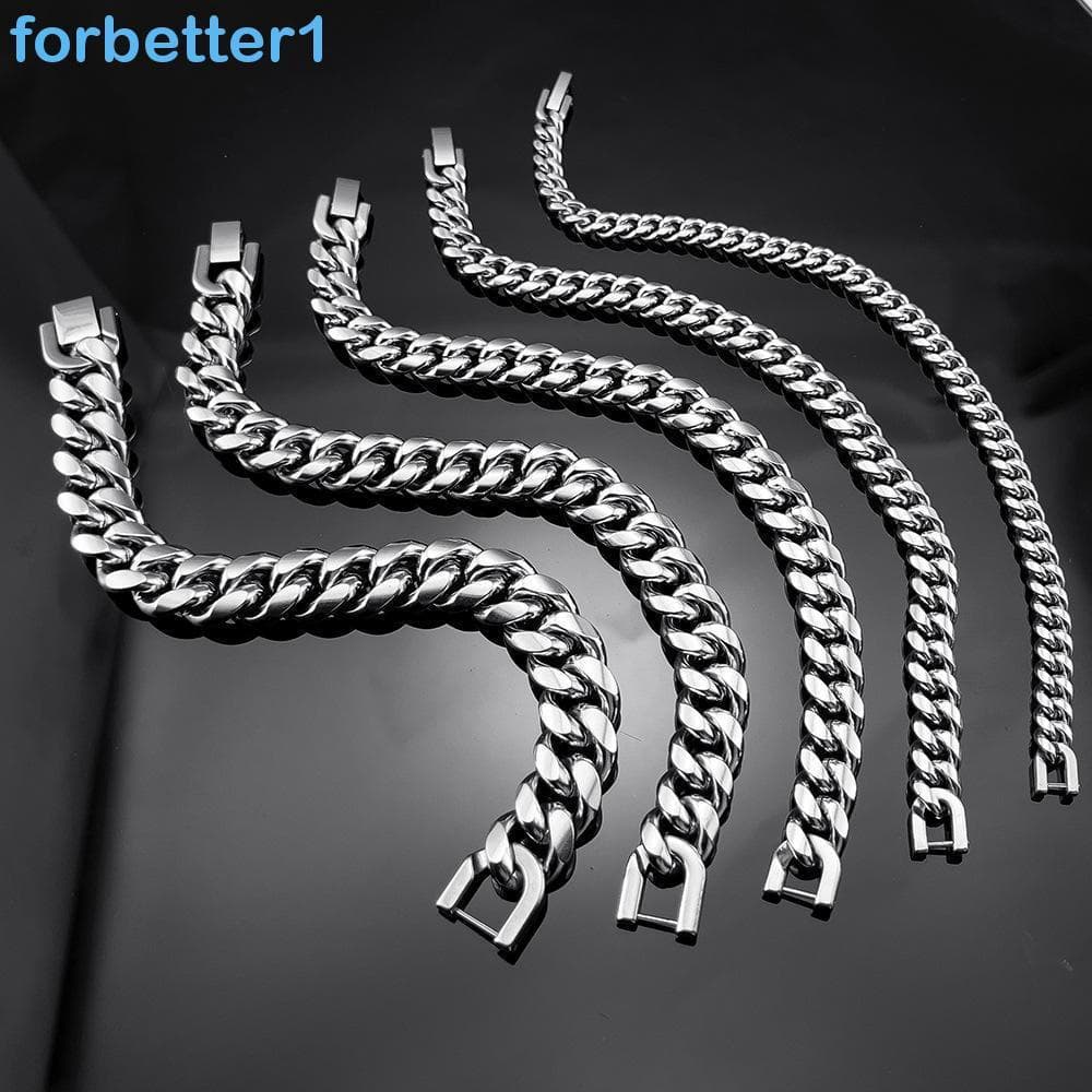 Colar De Aço Inoxidável FORBETTER , Metal 5,6,8,10,12,14mm Masculino , Joias Punk Gargantilha Cubano