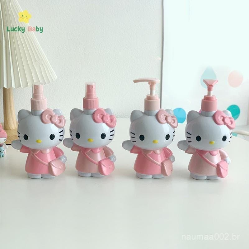 [Luckybaby-t] Garrafa De Loção Hello Kitty , Gel De Banho , Shampoo , Álcool , 350ML , Adequada Para Recargas De Viagem