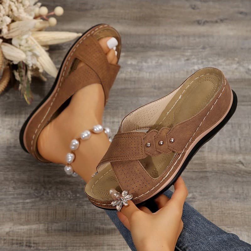2025 Sapatos Sandálias Femininas Verão De Dedo Do Pé Aberto Mulher Casual Plus Size Senhoras Deslizamento Em Calçados Fe