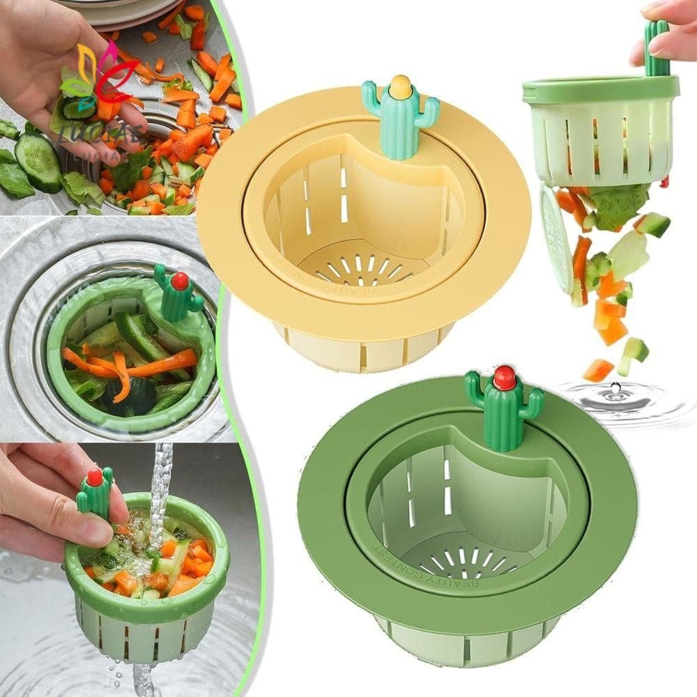 LUCIAE Cactus Filtro De Drenagem De Pia De Cozinha , Cesta Coletor De Resíduos De Alimentos De Fácil Limpeza , Anti-Entu