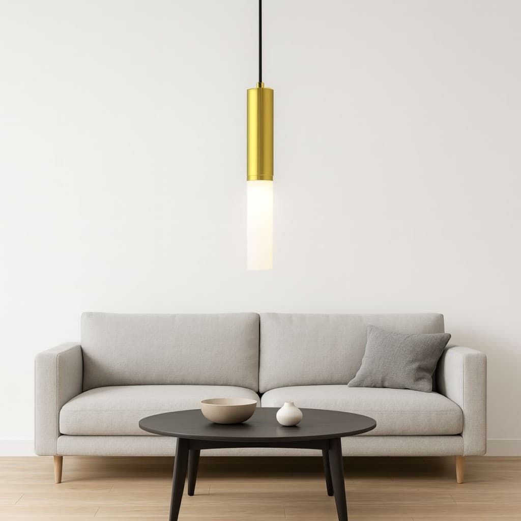 Pendente Decorativo Dourado Design Contemporâneo Minimalista para Sala Quarto e Cozinha
