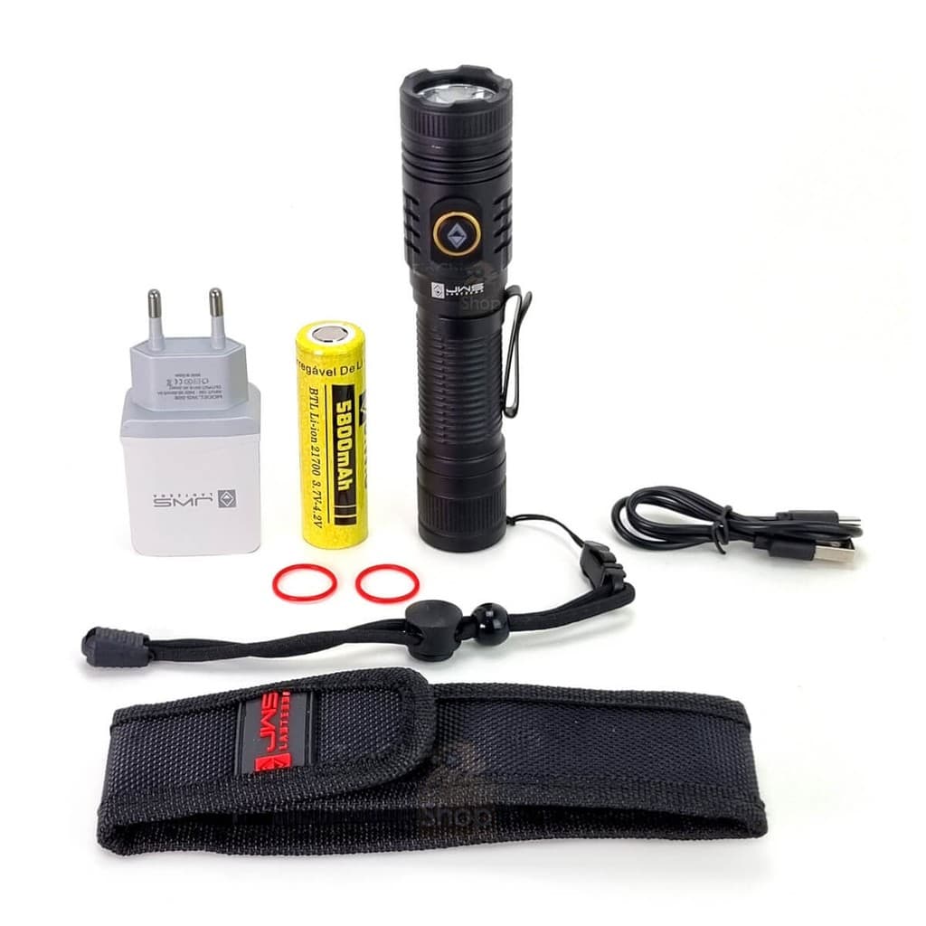 LANTERNA TÁTICA V9 RECARREGAVEL MULTIFUNCIONAL JWS-690