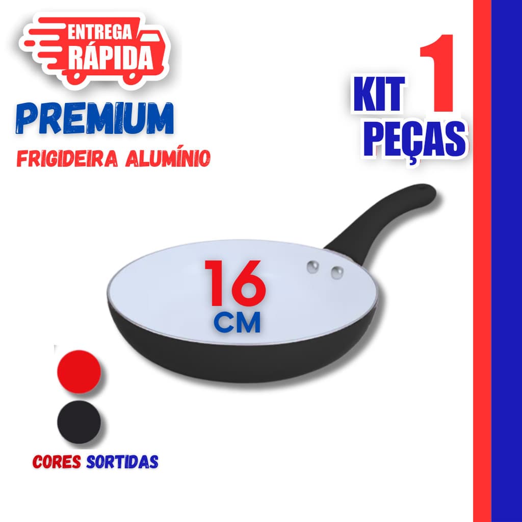 01 Un Frigideira Antiaderente De Cerâmica Fácil de Limpar Cabo De Silicone 16CM Utilidades Premium