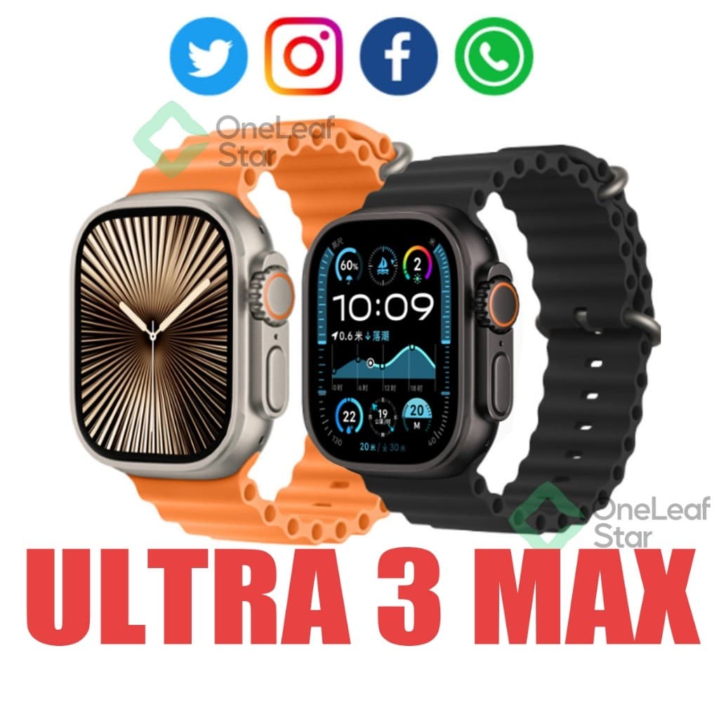 2025 Novo Smartwatch Watch Ultra 3 max Série 10 Super Amoled Prova D'Água Lançamento 49 mm