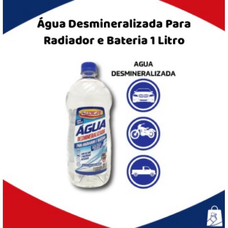 Água Desmineralizada Luxcar 1 Litro Fluído para Sistema de Arrefecimento e Baterias