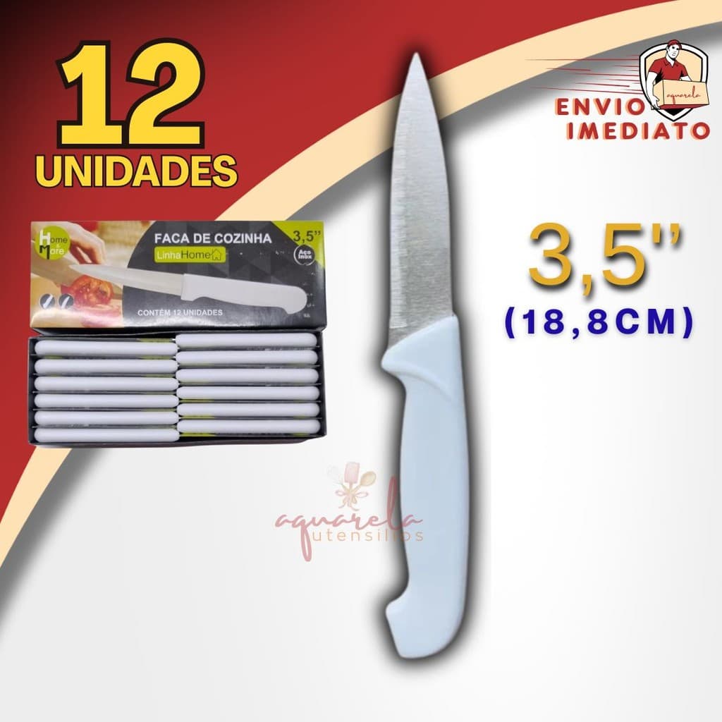 Facas Para Legumes 3,5" Linha Aço Inox Faquinha Pequena Descascadora Cortante Afiada