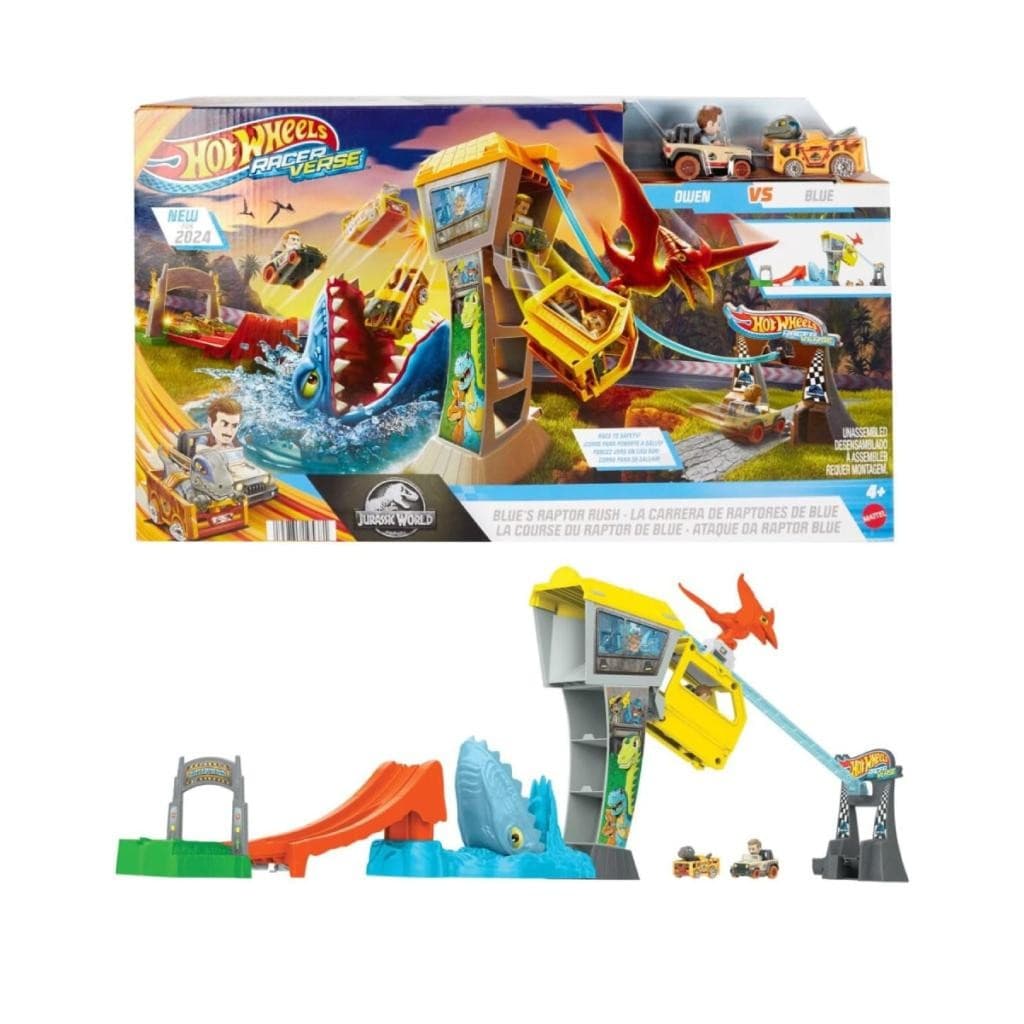 Pista Jurassic World Hot Wheels Racer Verse Ataque Blue Carrinho Brinquedo Infantil Original Mattel
