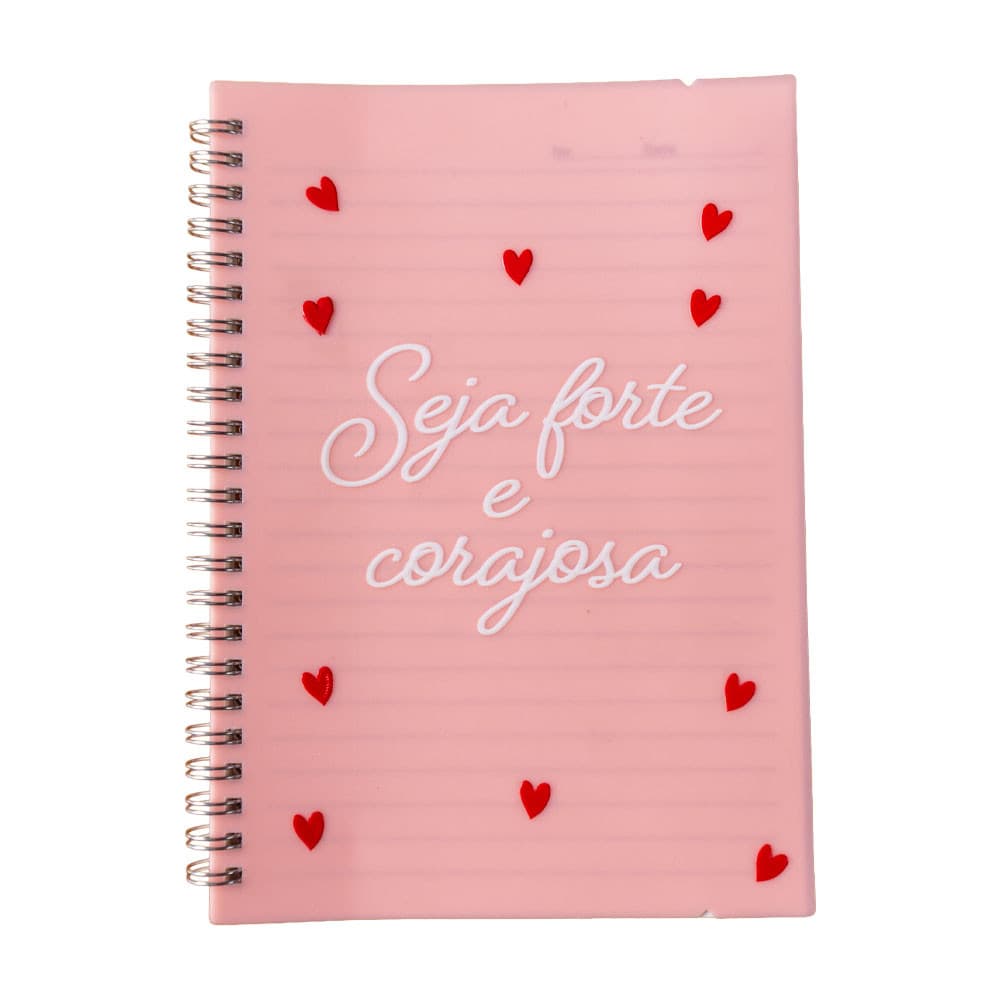 Caderno Cristão Pautado Para Anotações Seja Forte E Corajosa