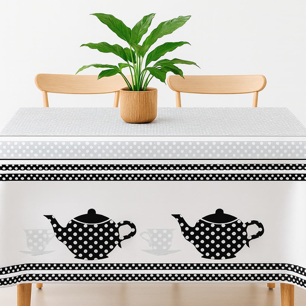 Toalha de Mesa com Bainha Estampada Oxford 4, 6, ou 8 Cadeiras Retangular Cozinha Jantar