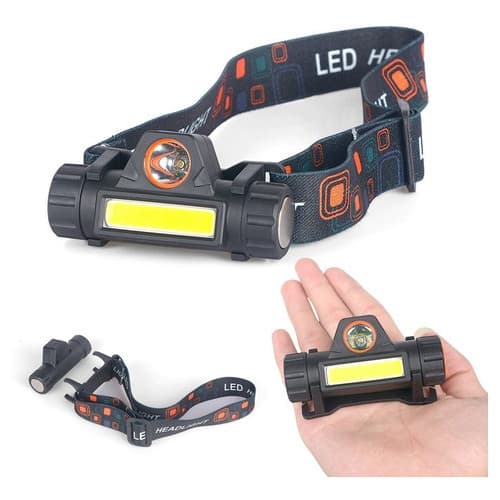 Lanterna Cabeça Capacete Recarregavel Led T6 + 1 Led 2 Em 1 Cor Da Lanterna Preto Cor Da Luz Amarelo