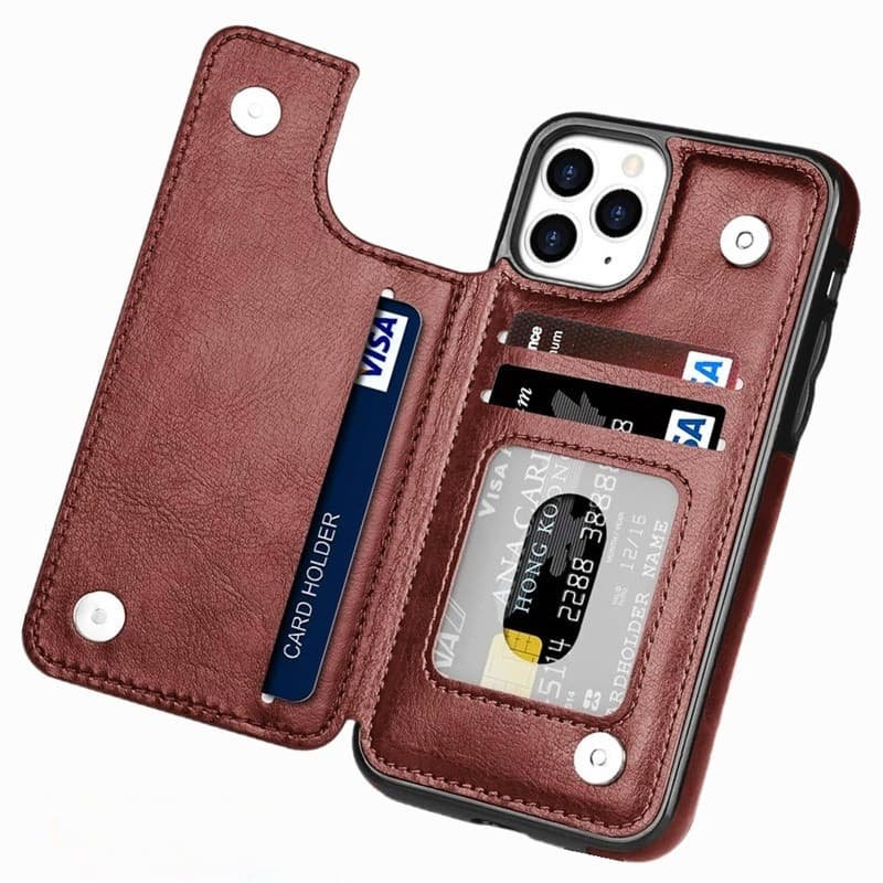 Luxo Plutônio Fino Ajuste Premium Capa De Couro Para iPhone 17 Ar 16 E 15 Plus 14 13 Mini 11 12 Pro Max Carteira Titular