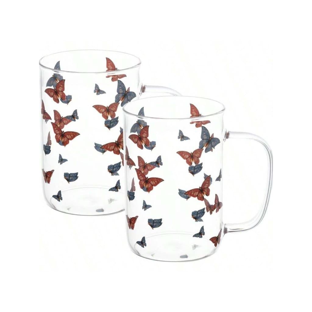 2 Canecas Wolff Butterfly De Vidro 280ml
