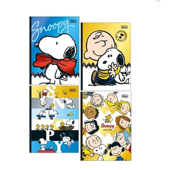Caderno Brochura Colegial Capa Dura Snoopy 10M 160F TILIBRA