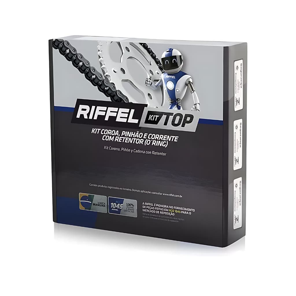 Kit Relação Transmissão C/ Retentor Titan 160 Fan 160 RIFFEL