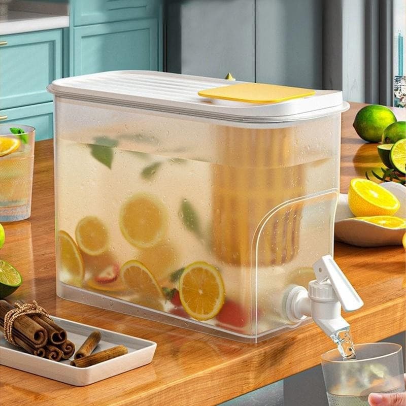 4 Litros Suqueira Plastica com tampa para Geladeira Com torneira