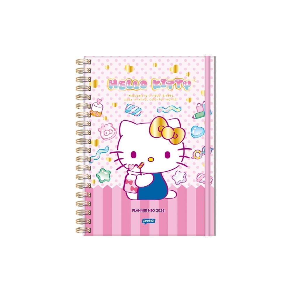 Planner Agenda Espiral 160 Páginas Hello Kitty Oficial 2026