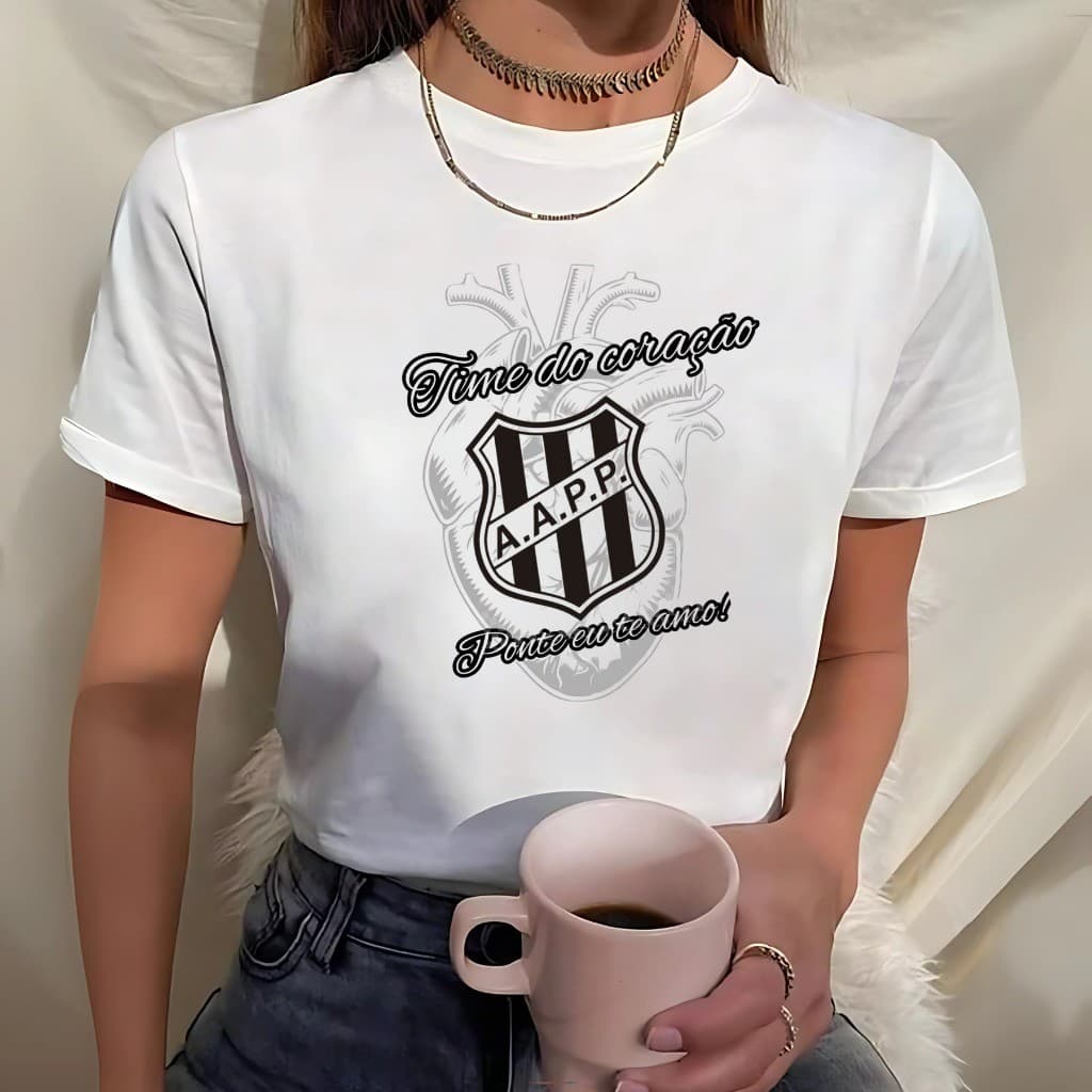 Camisa T shirt Da Ponte Preta Feminina / Camiseta personalizada.