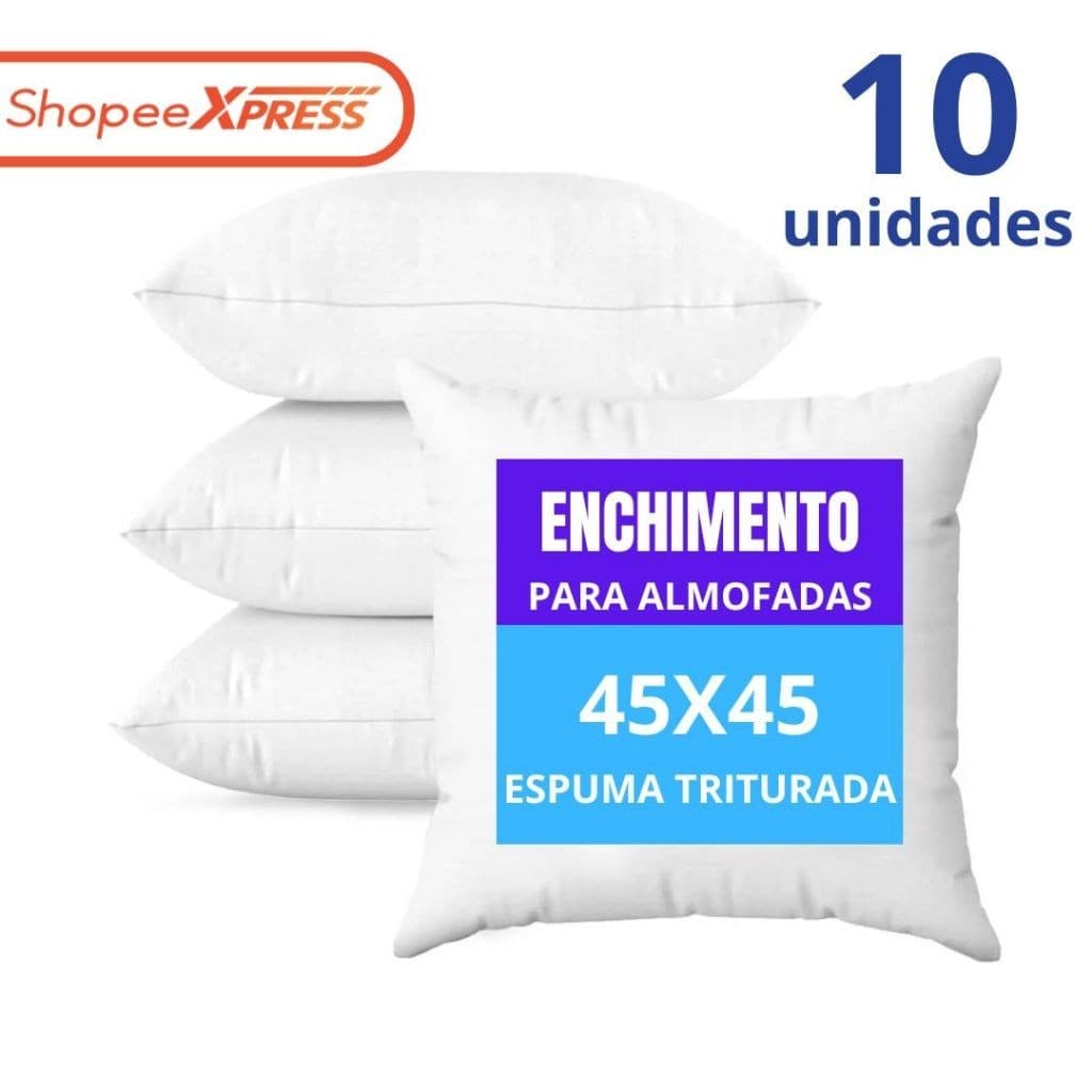 Almofadas Decorativas Para Sofá Cheias Kit 2 5 10 Unidades 45x45 Espuma Triturada Alta Qualidade