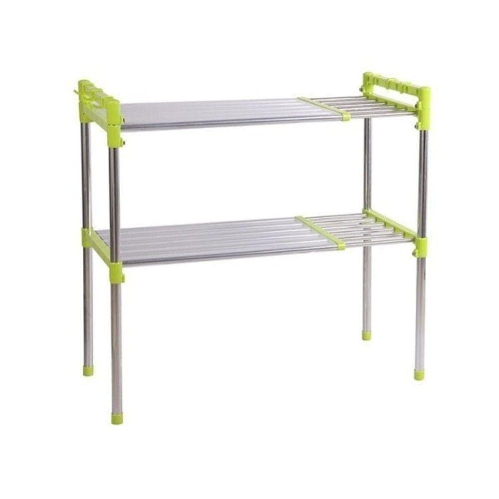 Prateleira Inox Organizador De Cozinha Banheiro Rack Estante Microondas Sapateira Ajustável Multifuncional