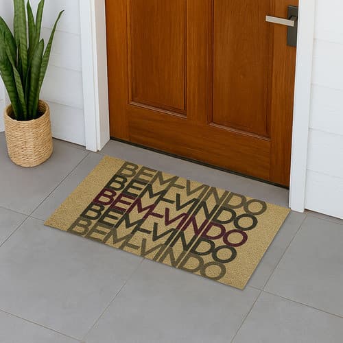 Tapete Capacho Decorativo Vinil Bem Vindo Degrade 75cmx40cm Antiderrapante