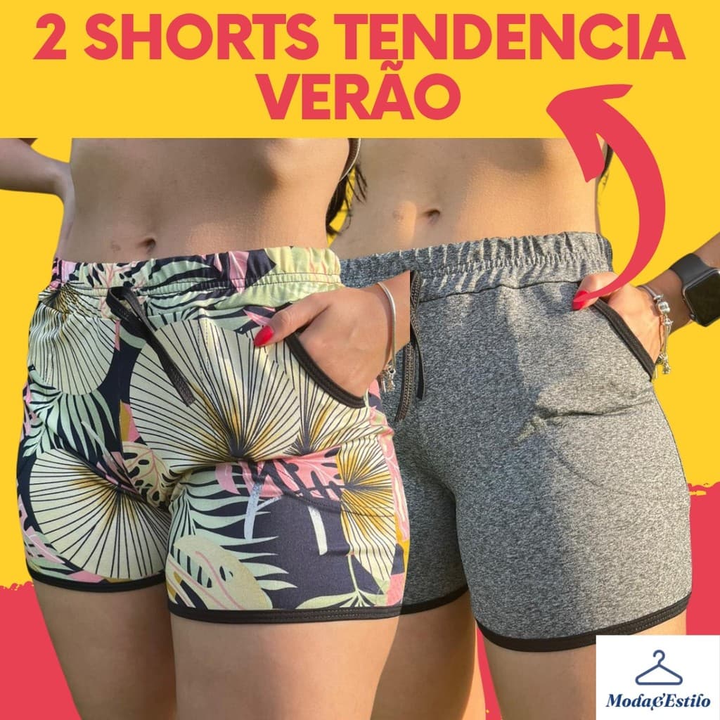Pacote 2 Shorts Femininos Plus Size Frescos para Casa, Praia ou Passeio