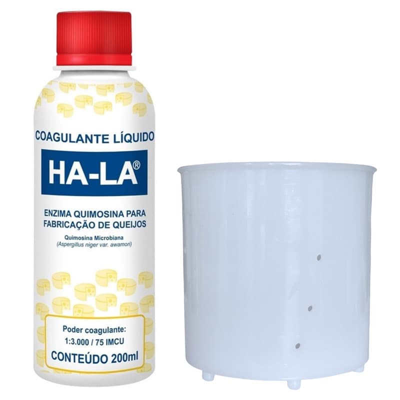 Kit Coalho Coagulante + Forma 250g Injesul Para Fazer Queijo Caseiro Minas Frescal e Ricota