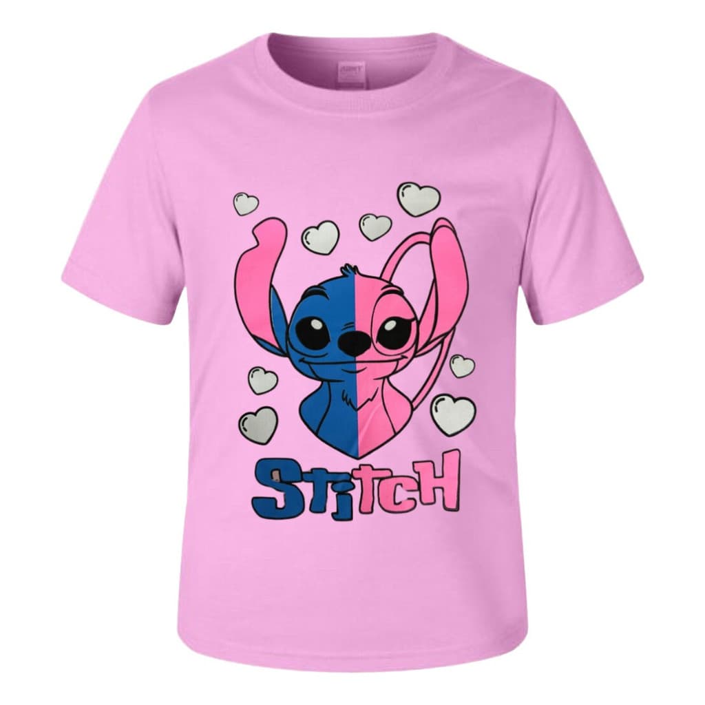 Lilo Stitch Coração Camisa Camiseta Infantil Personagens