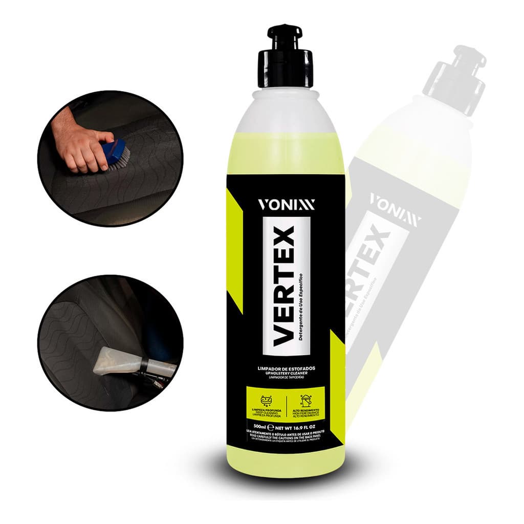 Limpador para Estofados Vertex Vonixx 500ml - Elimina Sujeira Difícil em Estofados Automotivos e Residenciais