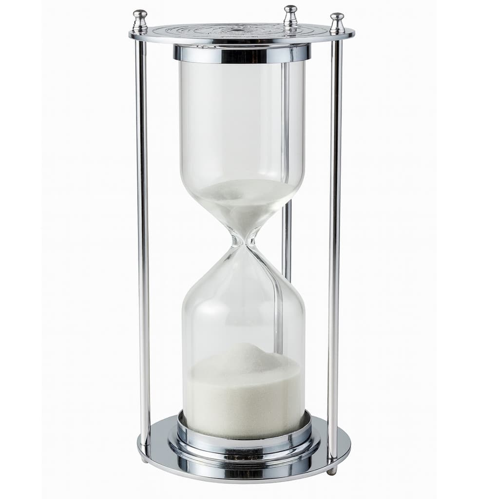 Ampulheta Luxo Decorativa Vitino Kelvin 30 Minutos 20x10 cm Prata