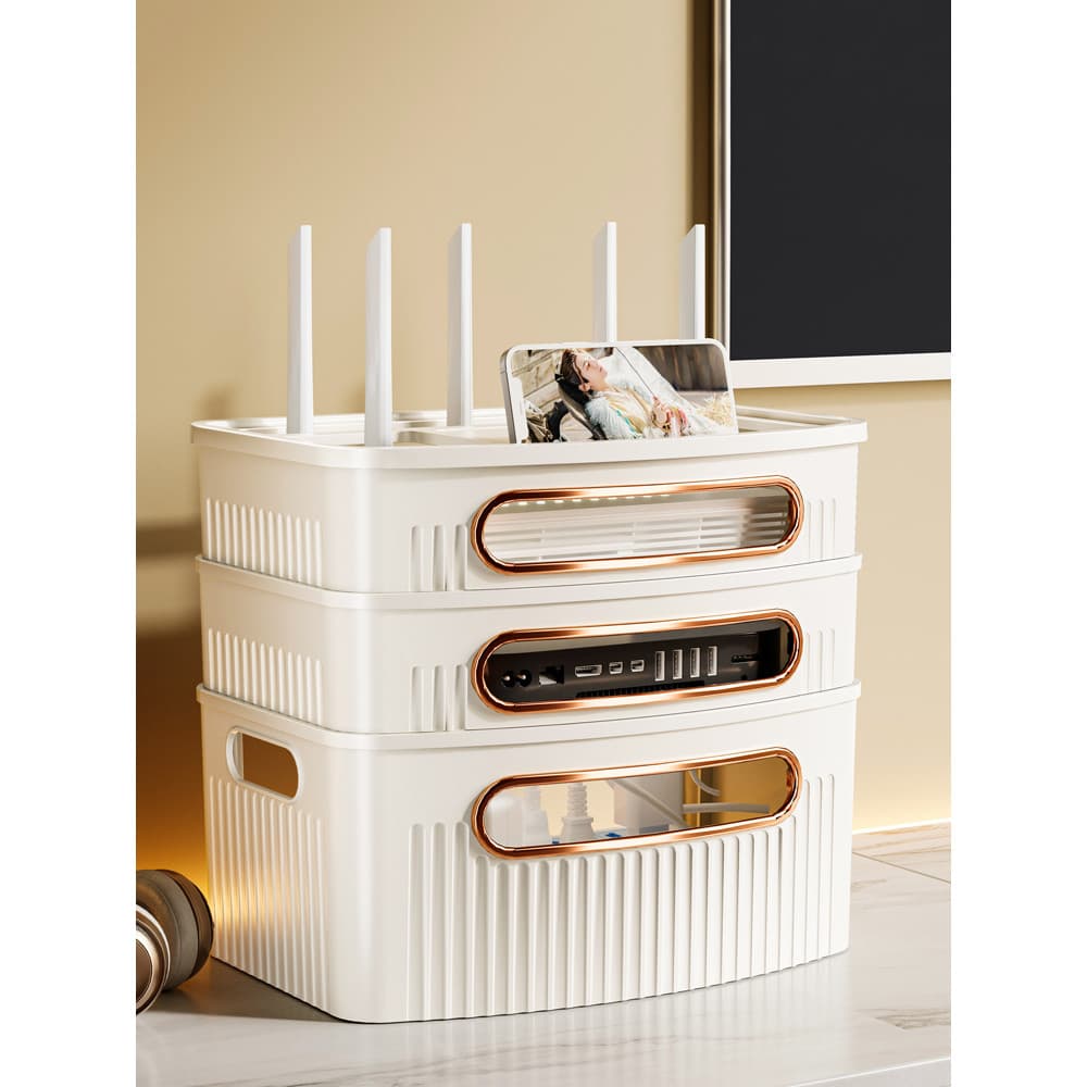 Caixa de armazenamento do roteador conjunto-caixa superior Rack de armazenamento Desktop wifi caixa de TV sem fio luz ga