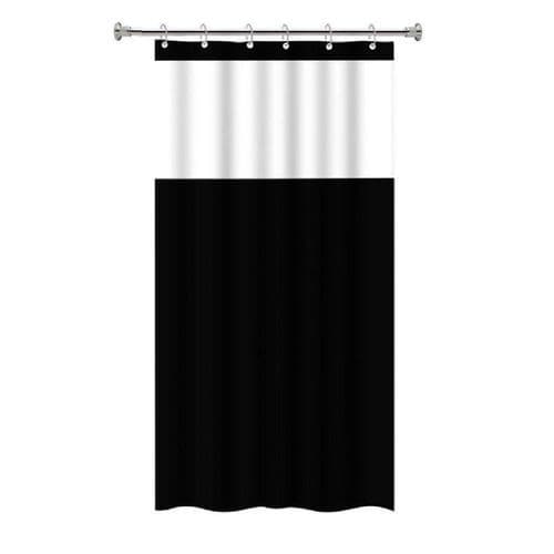 Cortina Box Transparente Resistente Antimofo Banheiro Preto 138x198cm