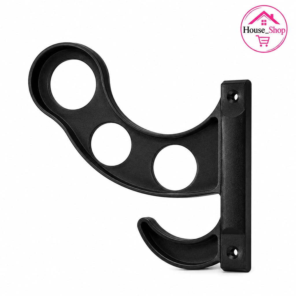 Suporte para Capacete de Moto com Gancho Porta-Chaves Preto.