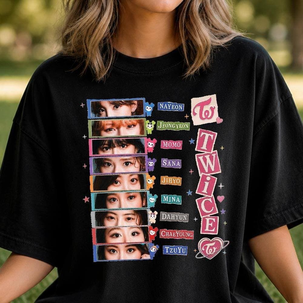 Camiseta Feminina Masculina Estampa Cara do Grupo Twice Frases Streetwear Novo