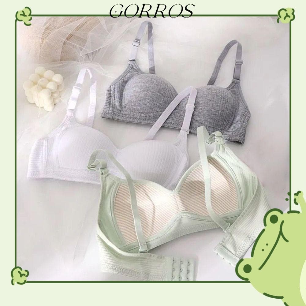 Sutiã De Algodão GORROS , Cor Sólida Sem Anel De Aço Fino , Confortável De Usar Roupa Íntima Push Up Costura
