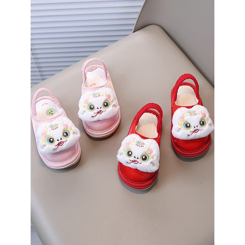 Jindouzi chinelos de desenho animado para meninas, sapatos internos, primavera outono, chinelos de bebê, sapatos de chão