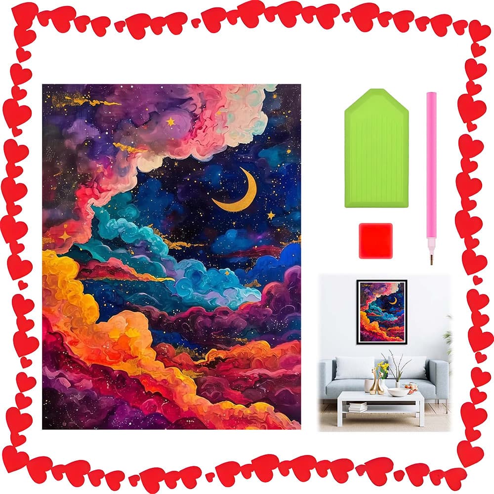 30 x 40 cm, Conjunto de Pintura artística Mar de nuvens com diamantes quadrados 5D para decoração de parede DIY