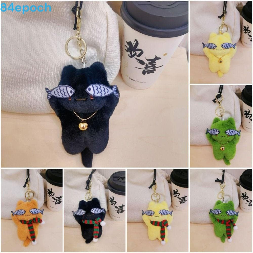 BREPOCH Chaveiro De Gato Finomente Costurado , Com Olhos De Peixe , Boneca De Pelúcia De Gatinho De Desenho Animado , De