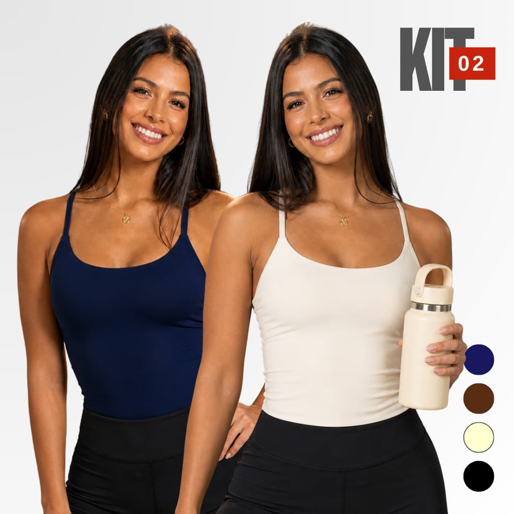 KIT 2 Regata Feminina Academia Fitness Blusa Básica e Confortável