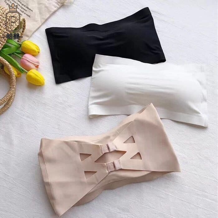 Seda gelo circunferência de uma linha Anti-reflexo envoltório peito roupa interior feminina tubo superior colete estilo