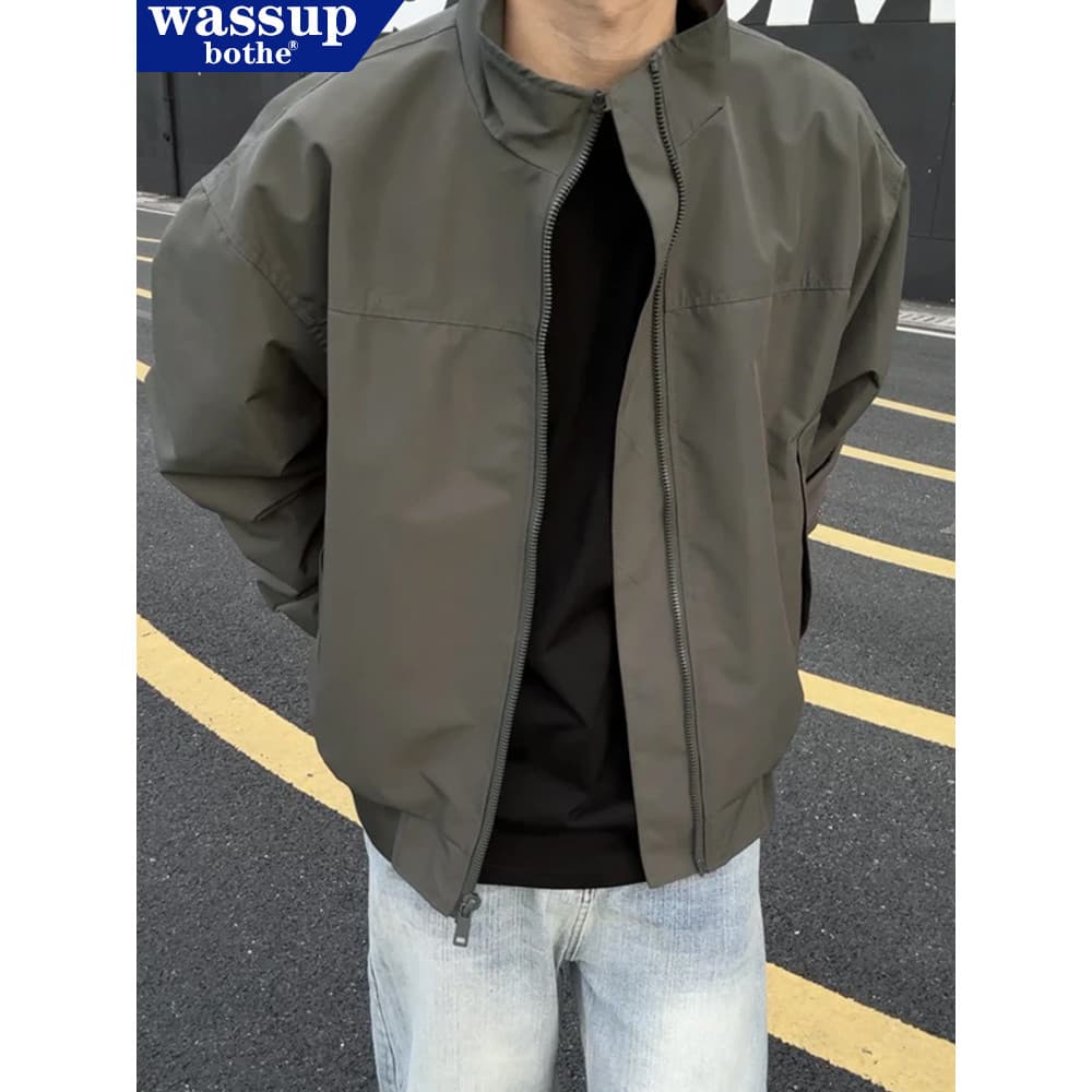 WASSUP American Flight Jacket Jaqueta Primavera Outono Masculina Casual Esportiva Top Engrossado Jaqueta À Prova de Vent
