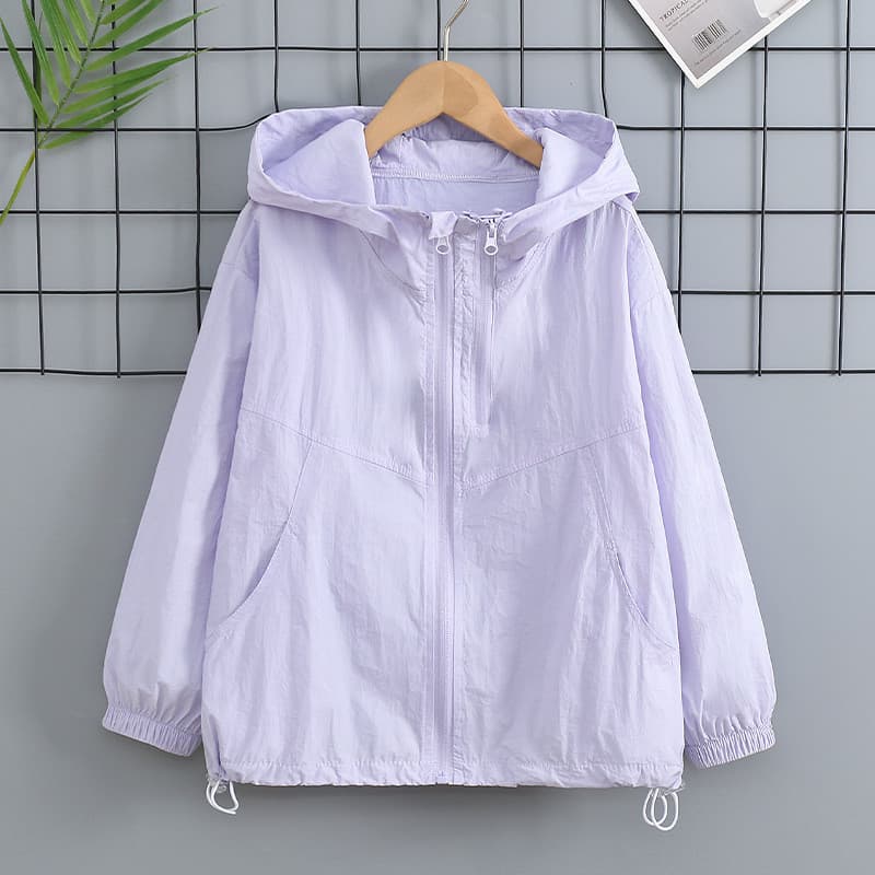 Meninas protetor solar roupas verão 2026 novo estilo de seda gelo protetor solar roupas estilo fino crianças à prova ult