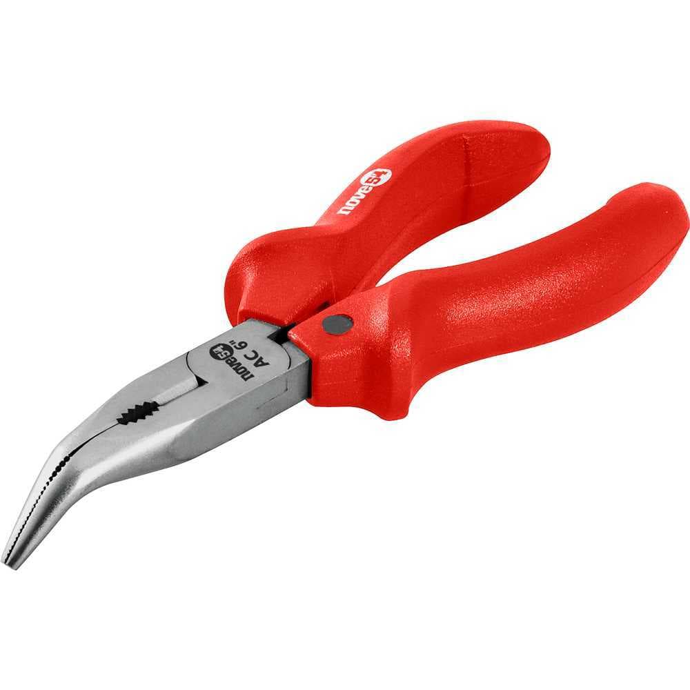 Alicate bico meia cana curvo 6", em aço carbono polido,
NOVE54