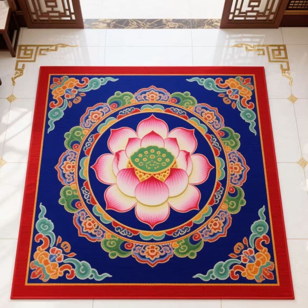 [Novo produto] Tapete de cristal de lótus Zen Ajoelhado Tapete de meditação Quarto Doméstico Quarto quadrado Estilo chin