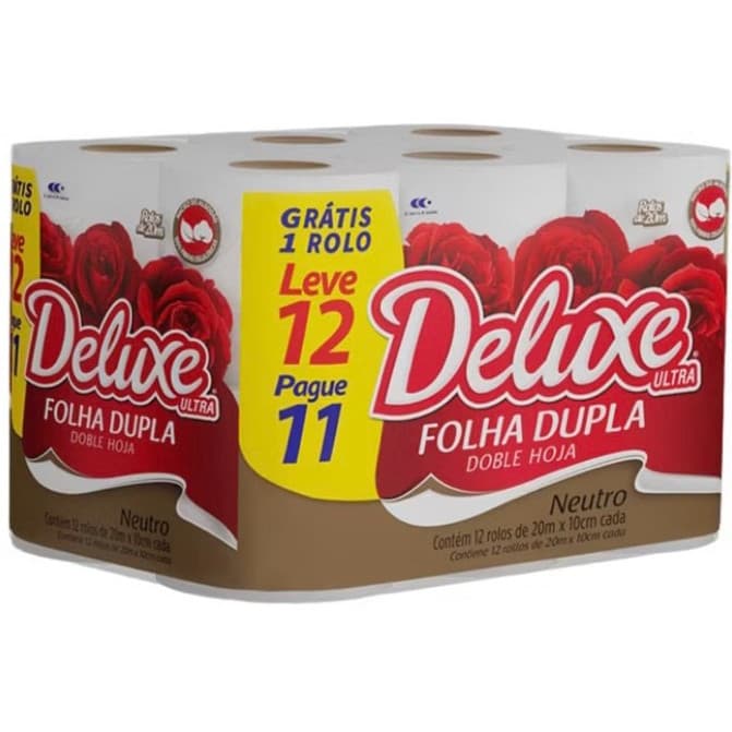 Papel Higiênico Deluxe Ultra Neutro - Pacote Econômico 12 Rolos