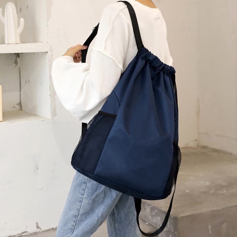 Saco De Cordão Para Homens Mulheres Esportes Ginásio Mochila Leve Casual Viagem Com Bolsos De Malha Natação Fitness Diar